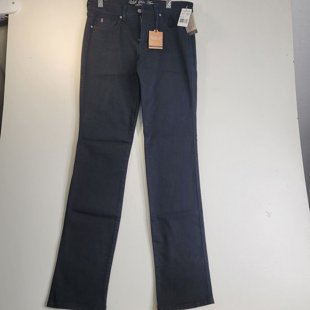 U.S. Polo Assn Black Denim Jeans Womens Size 10 Long Mid Rise Straight Leg NWT